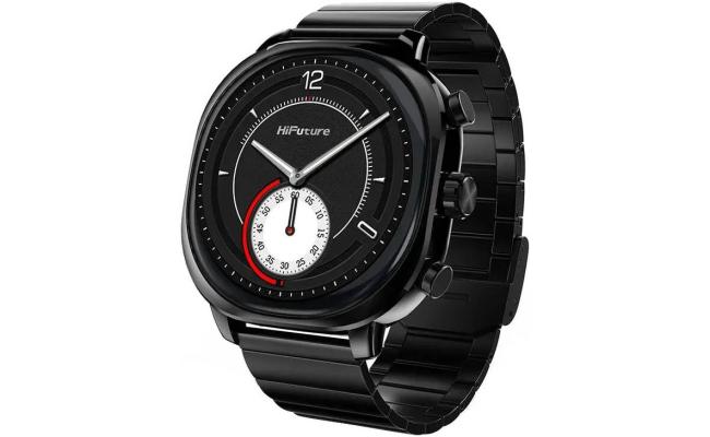 HiFuture AIX Smartwatch, 1.43 Inch Amoled Display, 1 ATM Water Resistant, 10 Days Battery Life, AI Enhanced Health Monitoring, 3x Harder Corning Gorilla Glass- Black